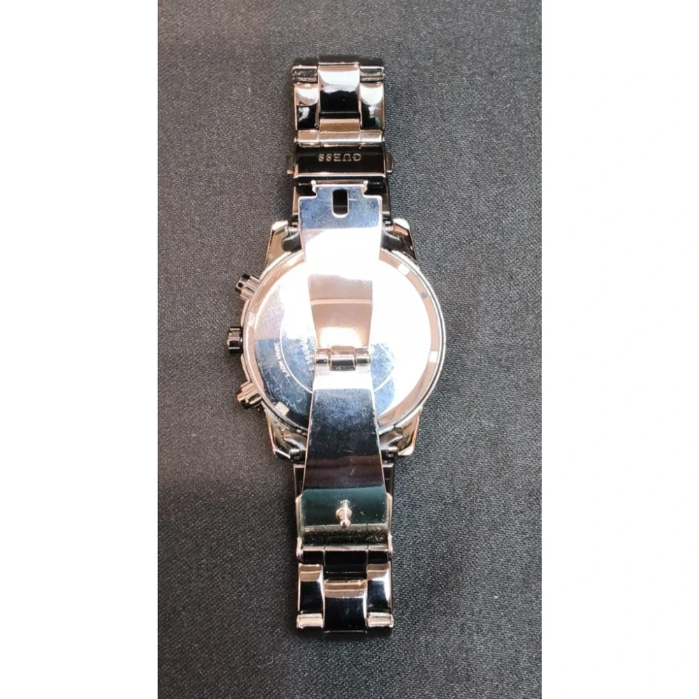 Guess Gun Metal Toned Chronograph Women's Watch U0016L3 WR 330' Jeweled #W5151